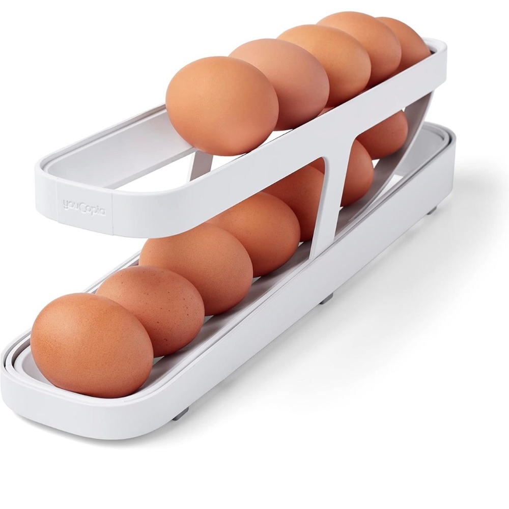 YouCopia Space-Saving RollDown Eggs🥚Dispenser & Organizer for Refrigerator